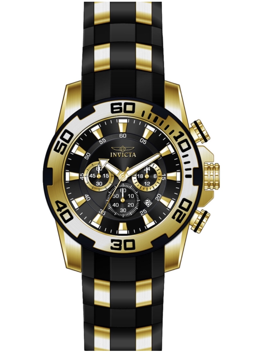 Invicta Men's Pro Diver Scuba 50mm Gold Tone Stainless Steel and